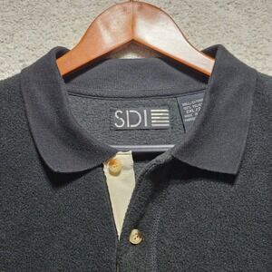 Vintage SDI Men's Fleece Long Sleeve Polo Shirt 2XL Speedway Club Charlotte